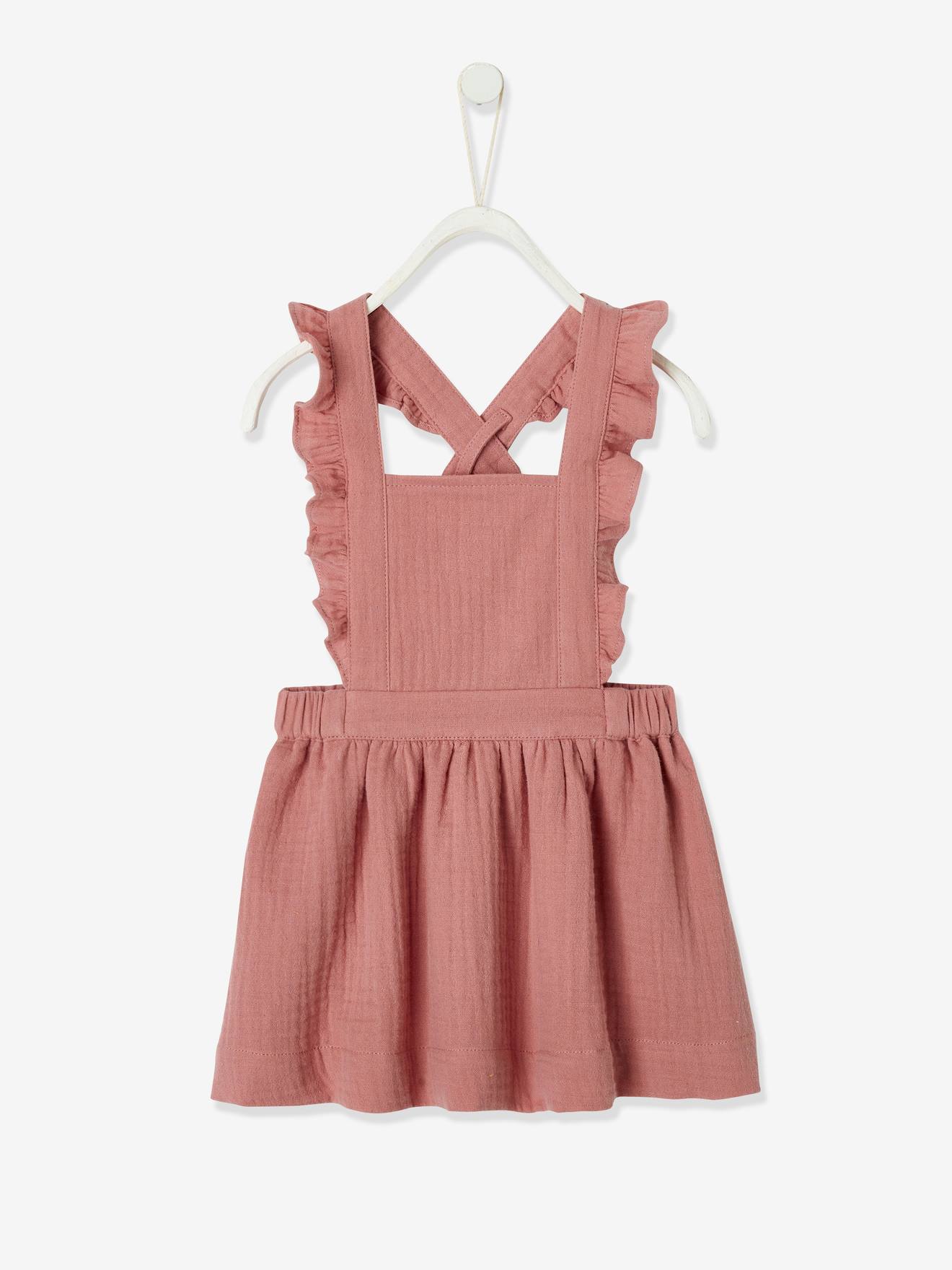 Vertbaudet Mädchen Baby Latzkleid, Musselin - aquamarin