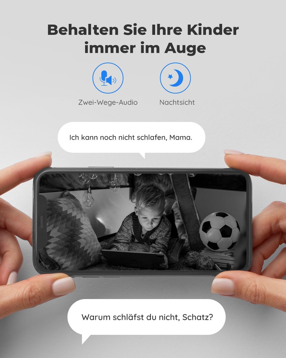 Reolink E1-Zoom 5MP PTZ WLAN IP Überwachungskamera (Innenbereich, 3X Optischem Zoom, 2,4/5,0 GHz WiFi, 12m IR-Nachtsicht, 2-Wege-Audio)