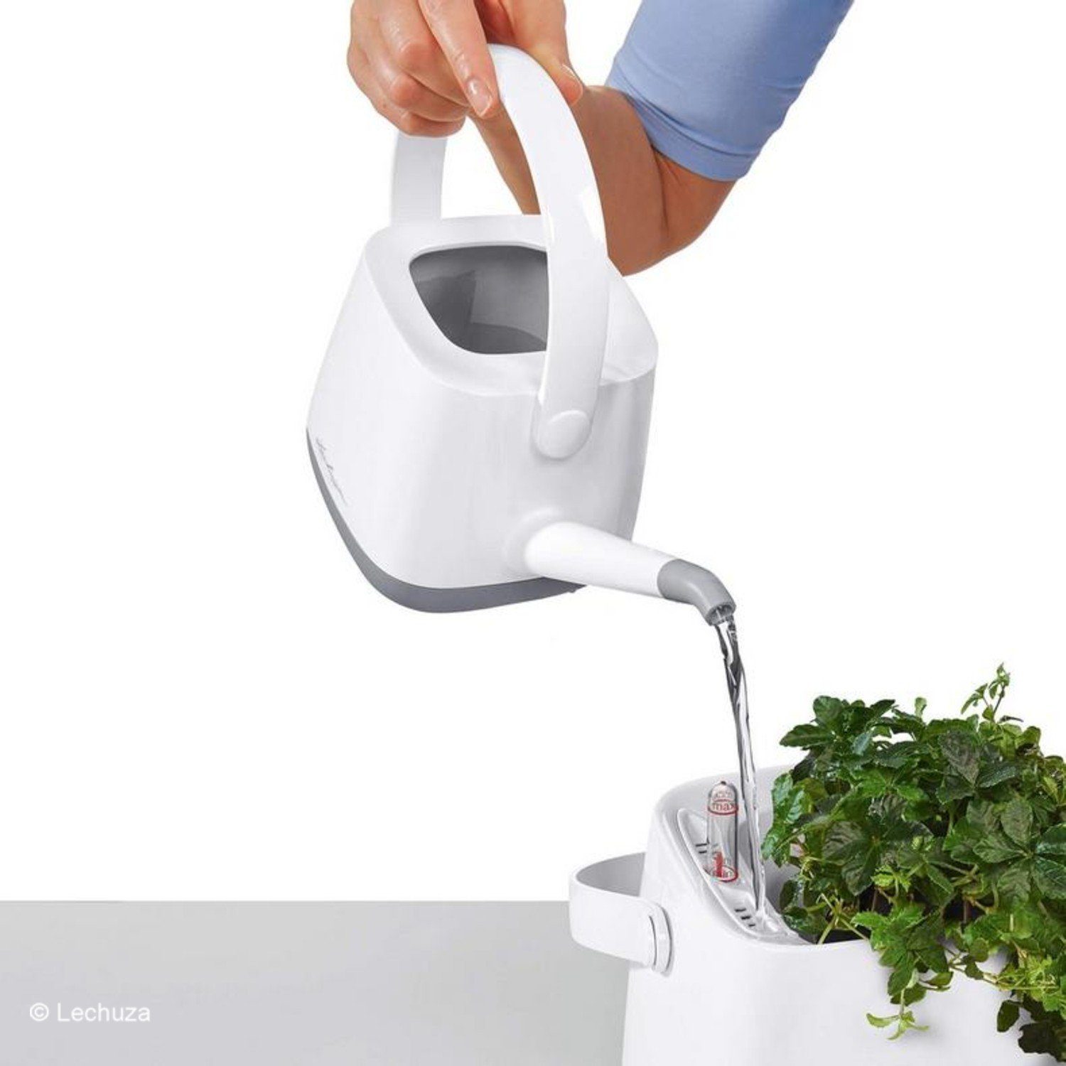 Lechuza® Gießkanne Gießkanne Yula 1,7L weiß/grau seidenmatt