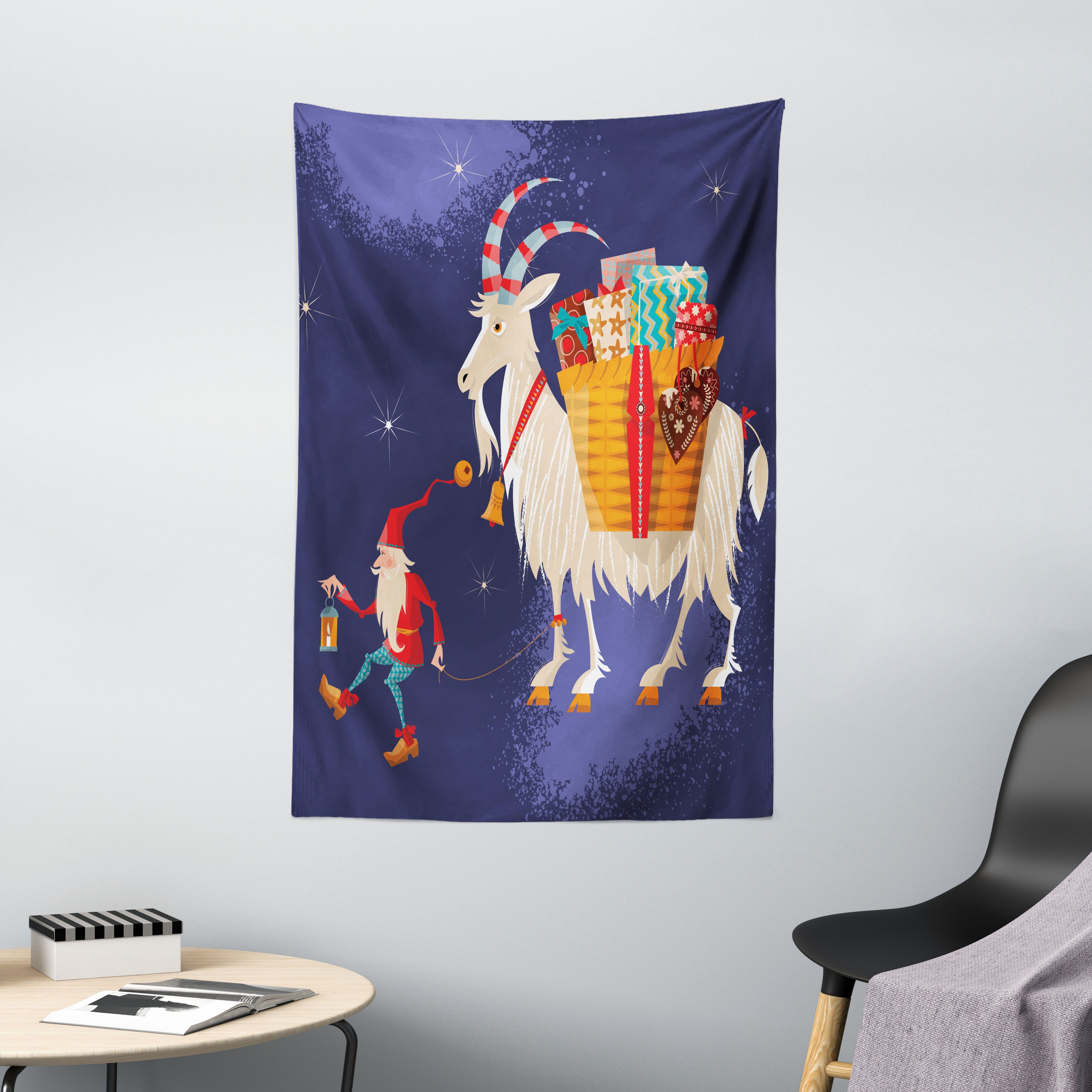 Wandteppich Wohnzimmer Schlafzimmer Wandtuch Seidiges Satin Wandteppich, Abakuhaus, rechteckig, skandinavisch Weihnachtsgeschenk