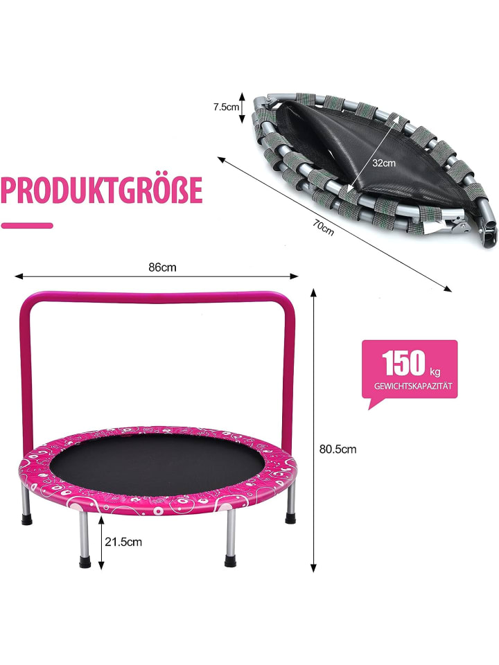COSTWAY Mini Trampolin in Rosa günstig kaufen 92 cm