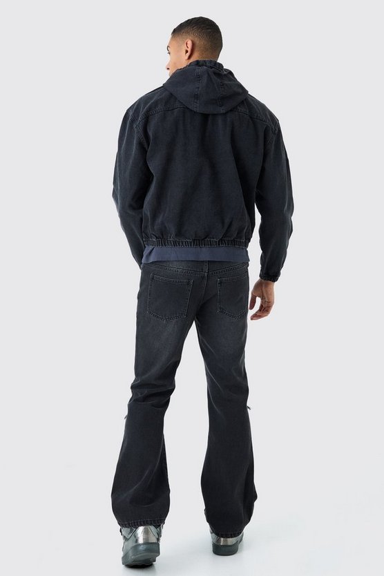 Kastiger Denim-Hoodie
