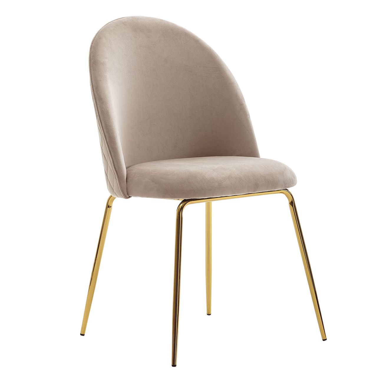 Wohnling Esszimmerstuhl 2er Set Beige Samt