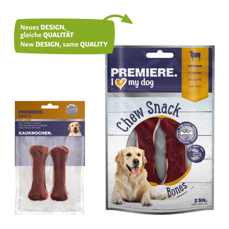 PREMIERE Snacks PREMIERE Kauknochen mit Lamm 2 Stück, 120 g
