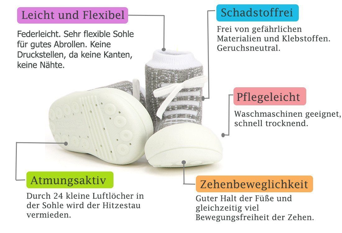 Attipas Ergonomische Baby Lauflernschuhe - Kinder Hauschuhe Barfußschuhe Lauflernschuh