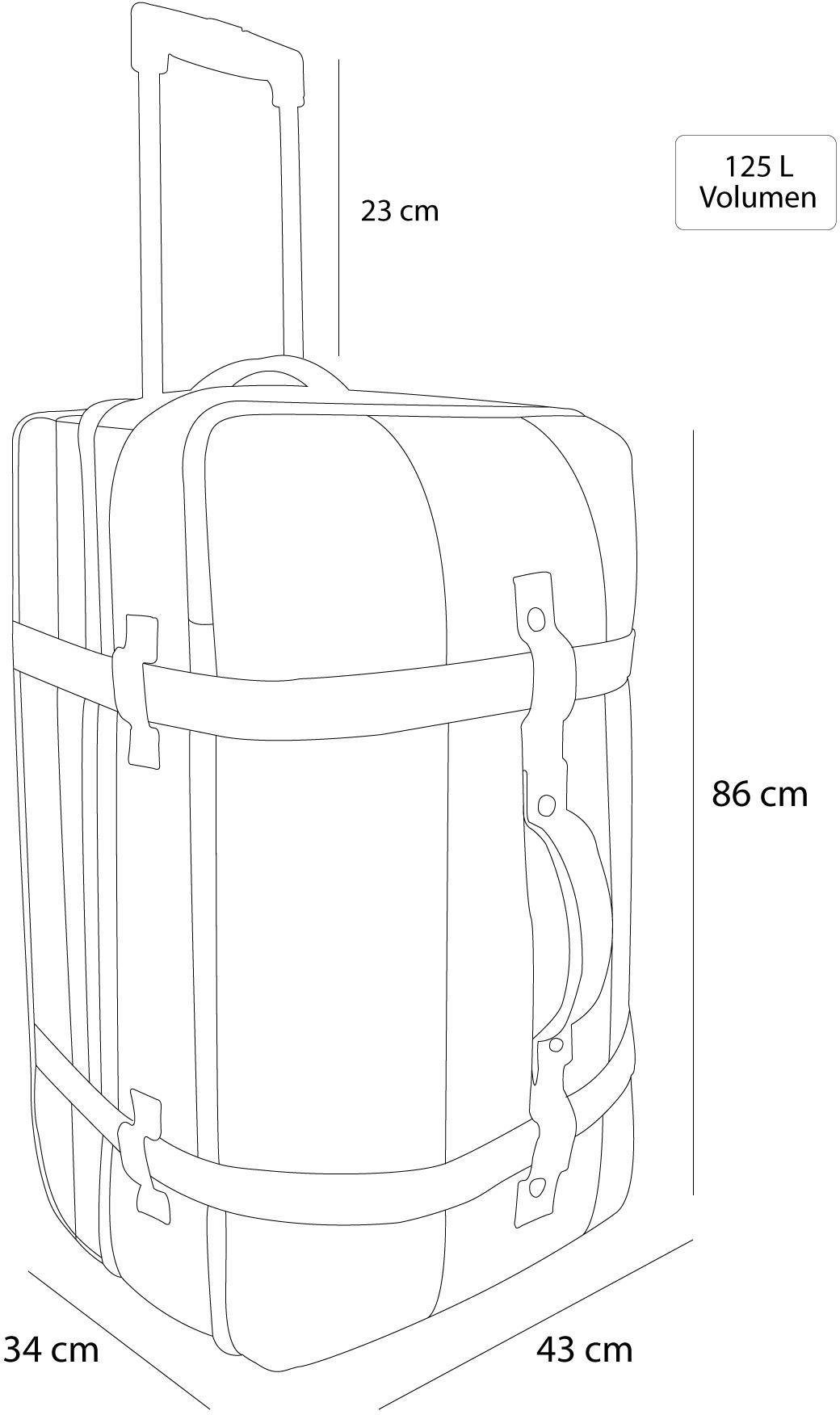normani Reisetasche Reisetasche 125 L mit 4 Kleidertaschen Aurori 125, Große Reisetasche mit Rollen