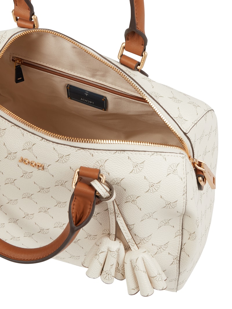 Bowling Bag mit Logo-Muster Modell 'Aurora' in offwhite
