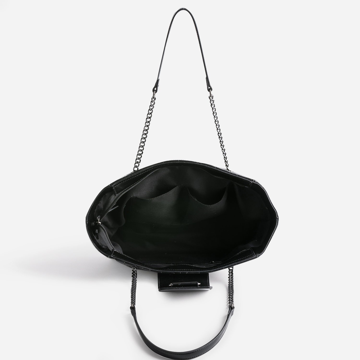 Sac cabas TEXTO noir effet matelassé