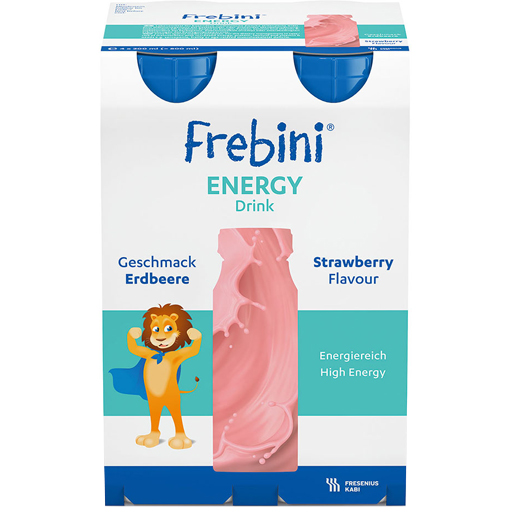 FREBINI Energy Drink Erdbeere Trinkflasche  4X200 ml  Flüssigkeit