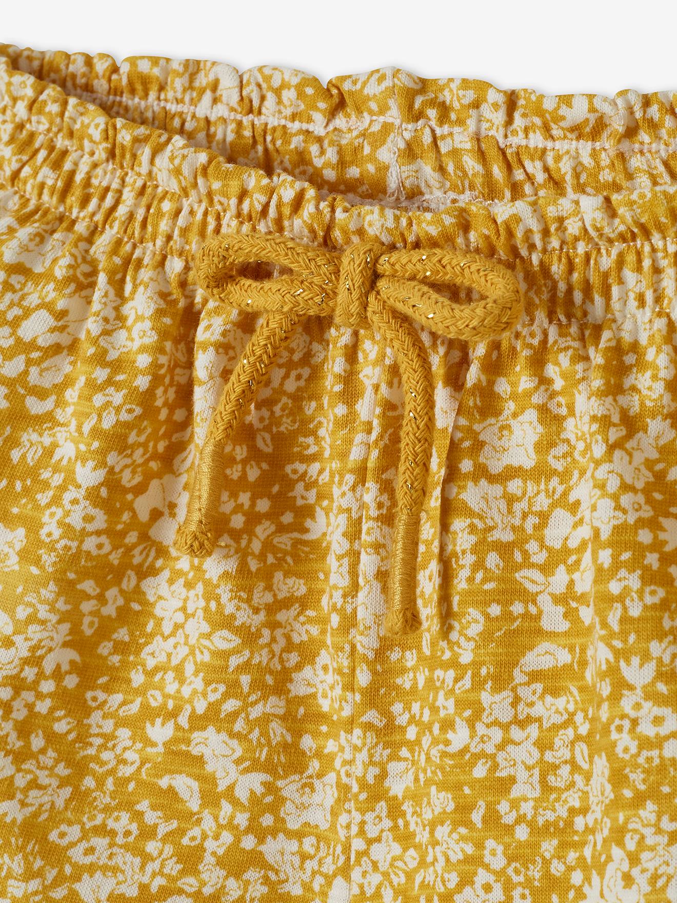 Short bébé fille en maille blanc imprimé