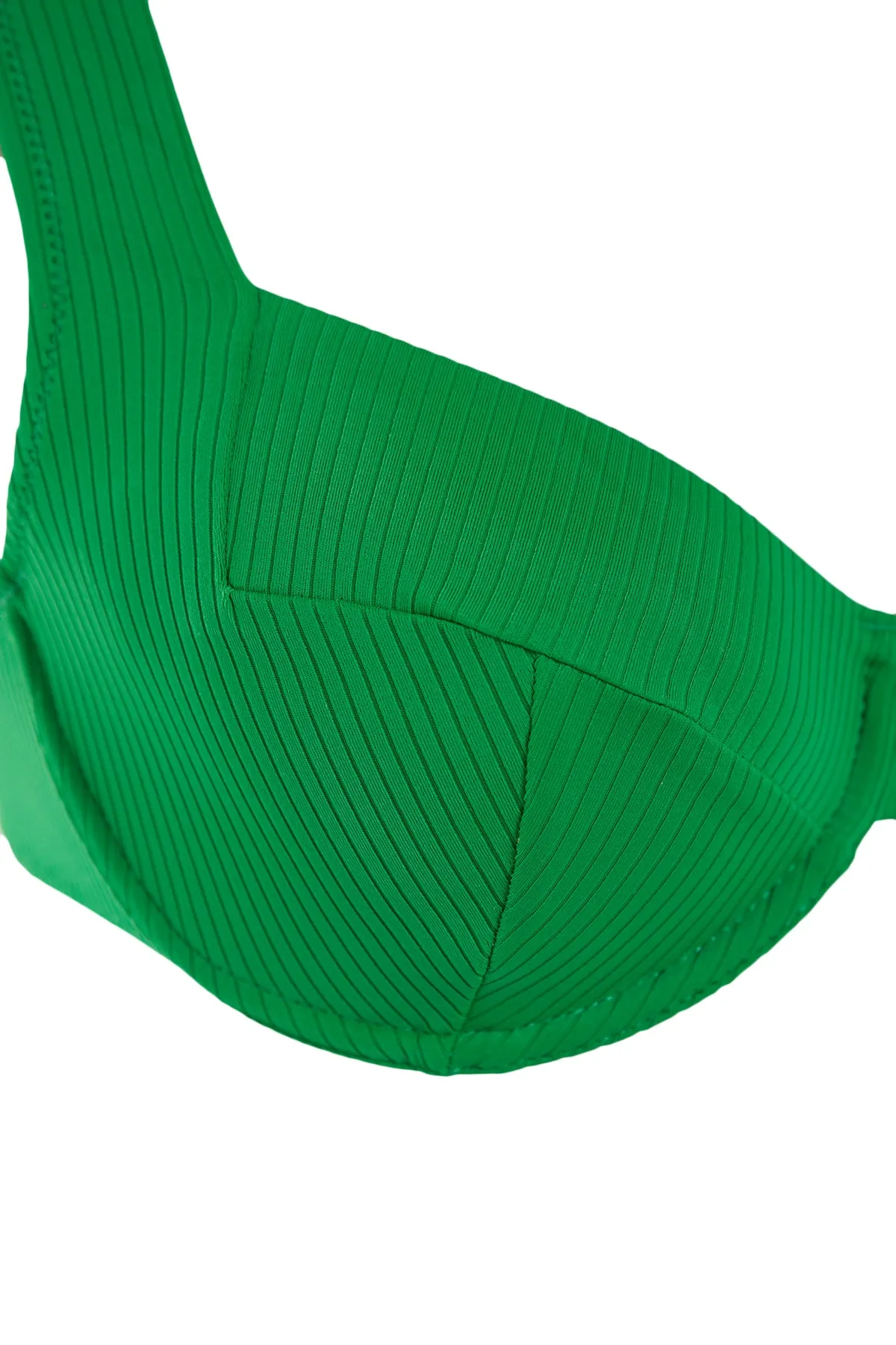 Trendyol Collection  Grünes strukturiertes Bügel-Bikinioberteil TBESS21BU0017