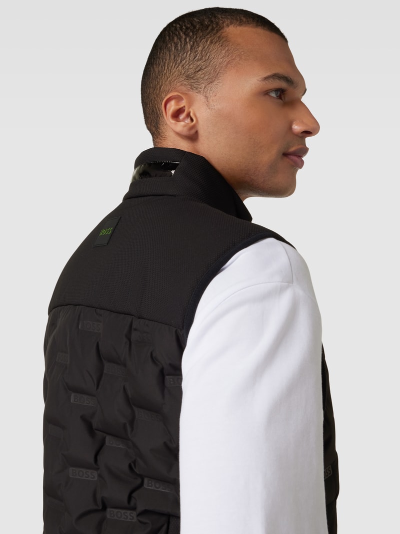 Daunenweste mit Label-Details Modell 'Hellion' in schwarz
