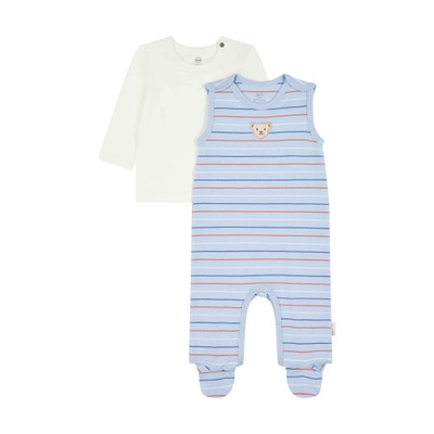 Set Strampler + T-Shirt langarm, hellblau für Jungs
