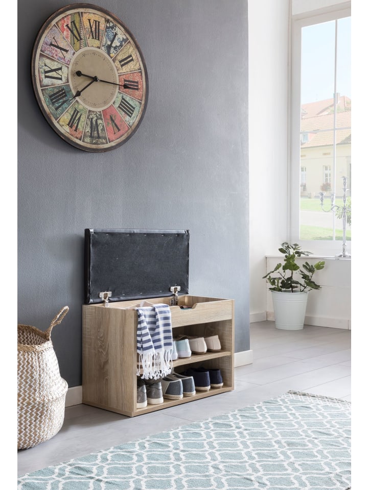 KADIMA DESIGN Schuhbank mit Sitzfläche Garderoben-Bank Holz 60 x 40 x 30 cm, in Sonoma günstig kaufen onesize