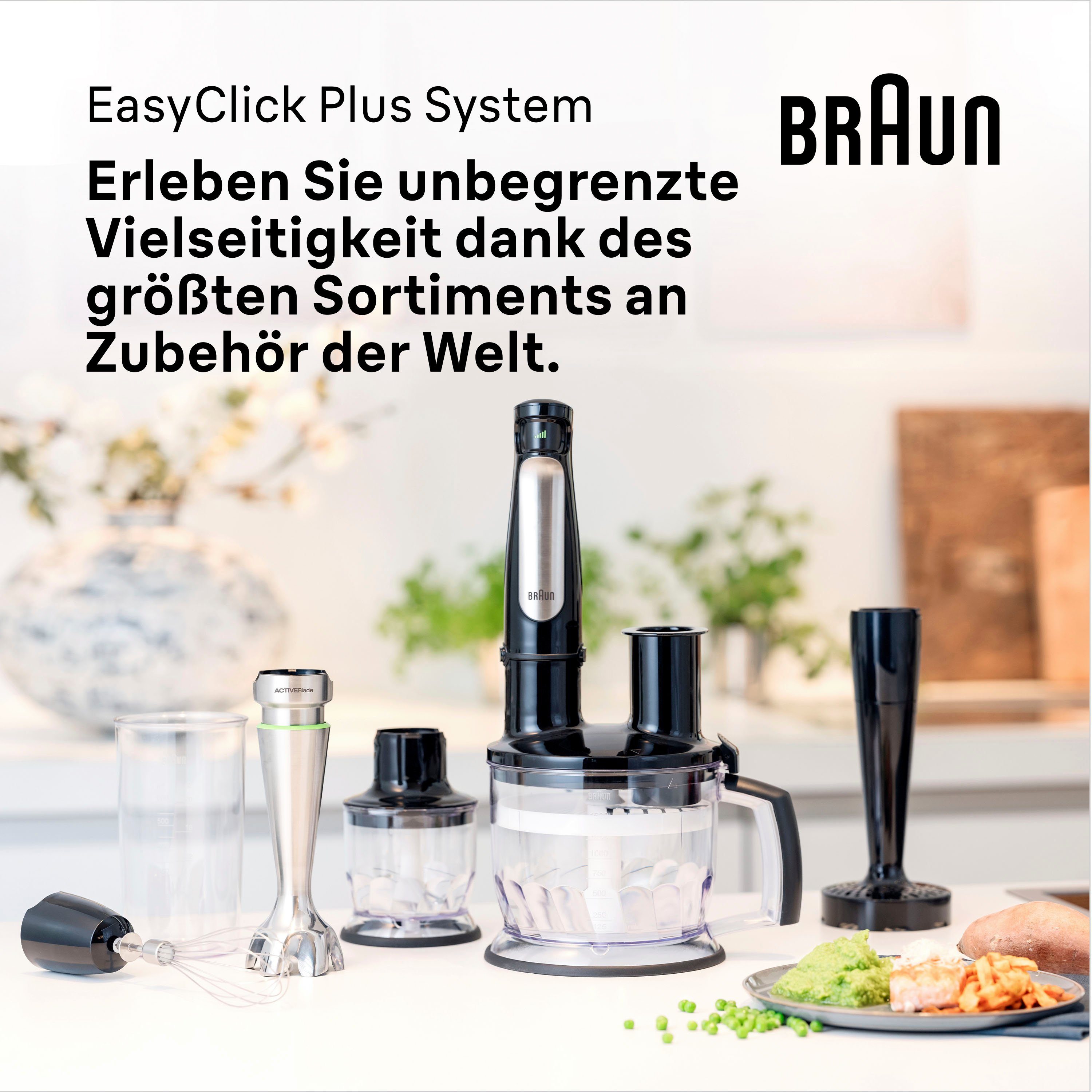 Braun Stabmixer MQ7000X MultiQuick 7, 1000 W, mit 600ml Mixbecher