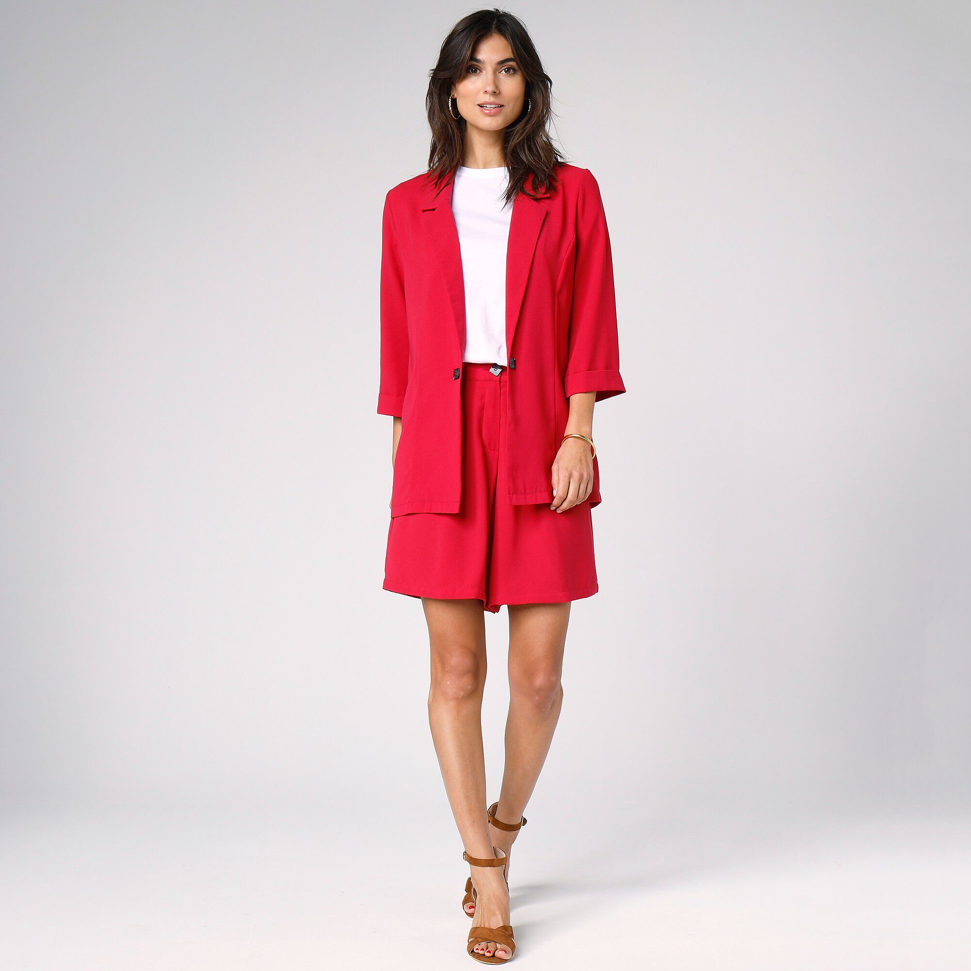 Veste blazer fluide manches 3/4