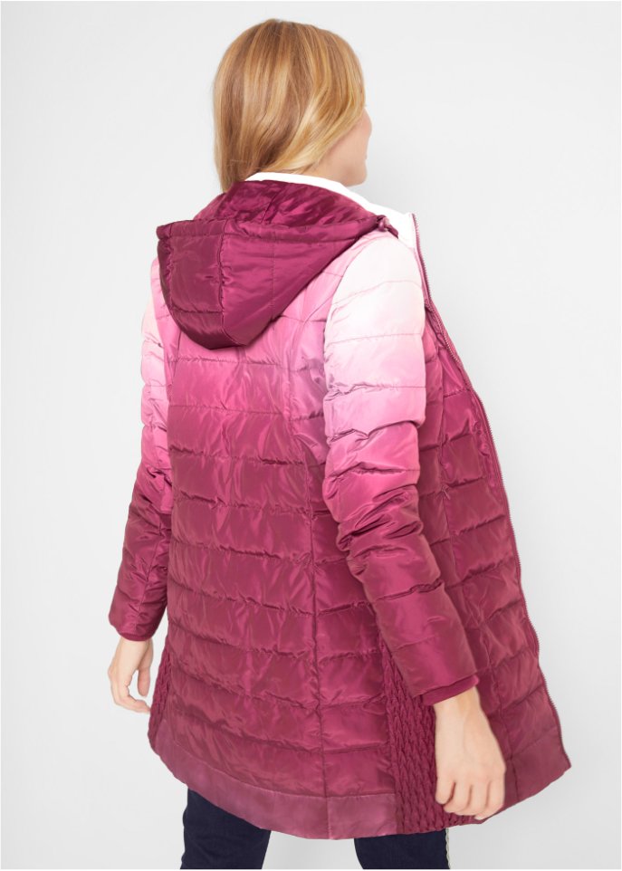 Steppjacke mit Farbverlauf und elastischem Einsatz seitlich