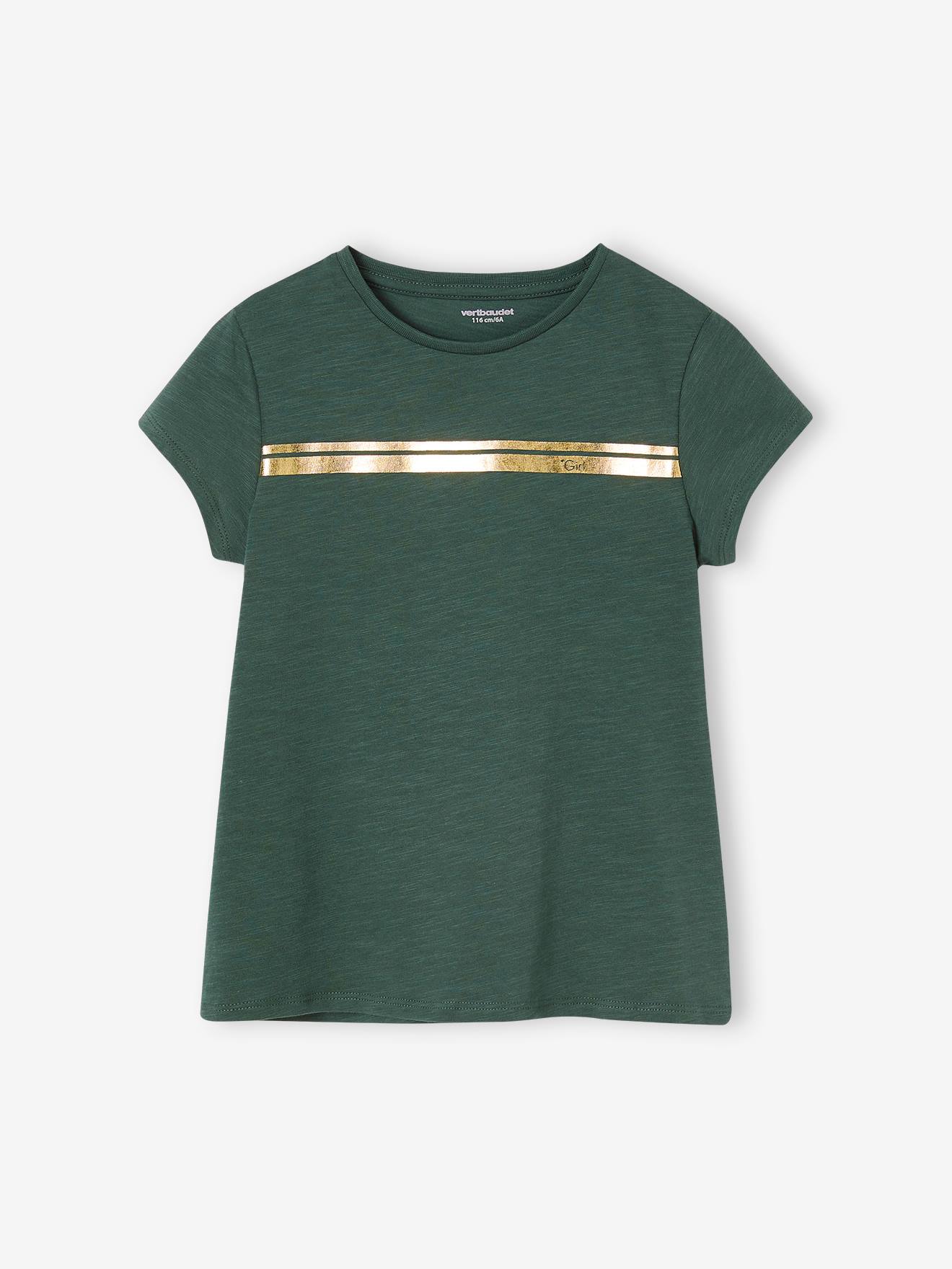 T-shirt de sport Basics fille rayures irisées placées écru