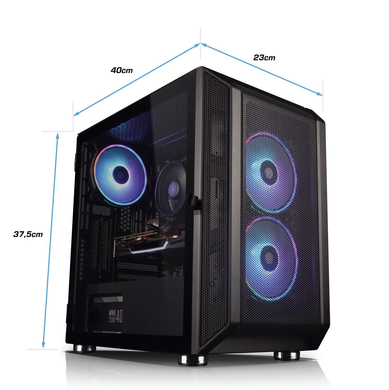 Kiebel Citadel V Gaming-PC (AMD Ryzen 5 AMD Ryzen 5 5500, RTX 3050, 16 GB RAM, 1000 GB SSD, Luftkühlung, ARGB-Beleuchtung)