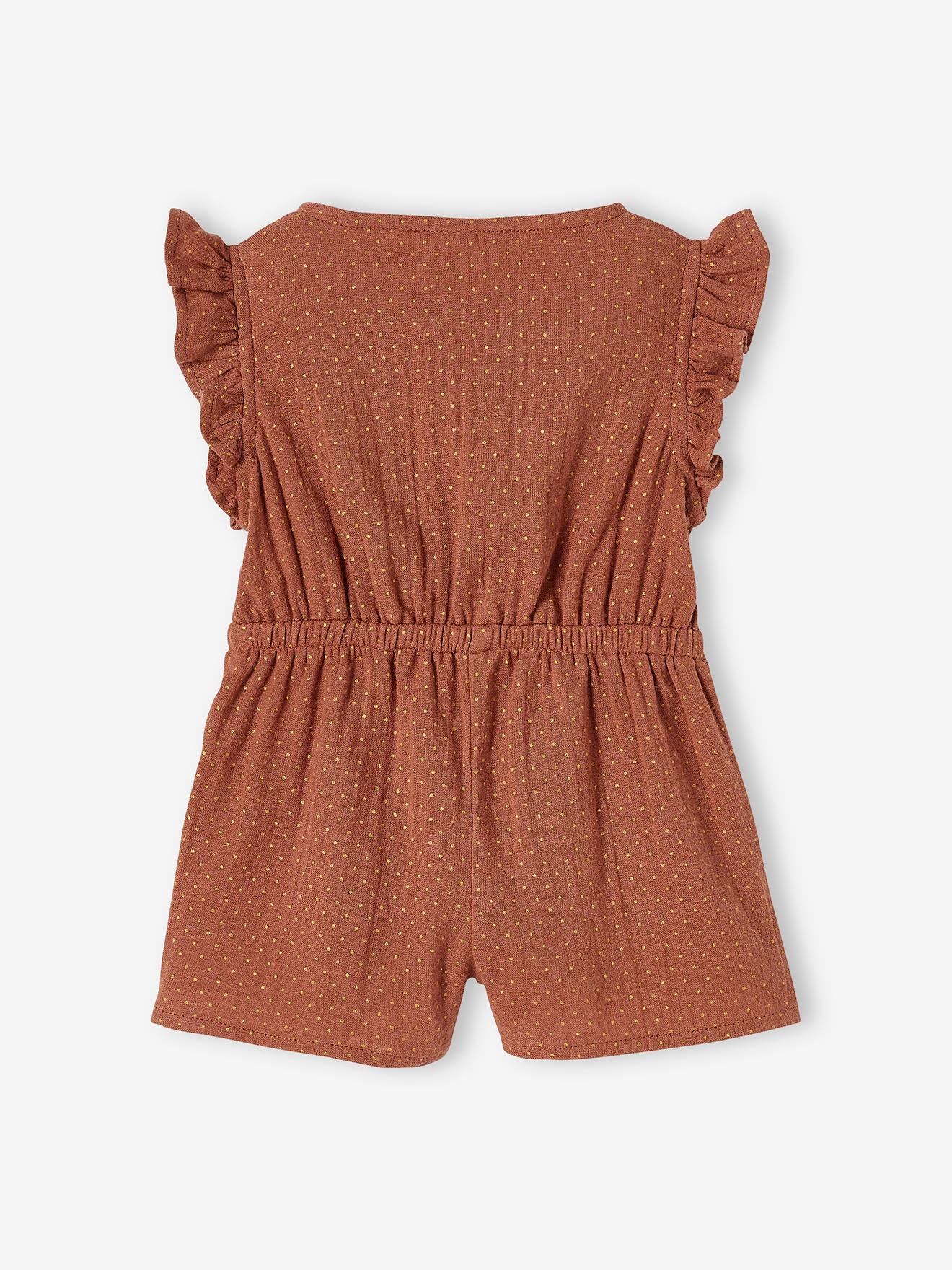 Combi-short en gaze de coton bébé bleu ciel