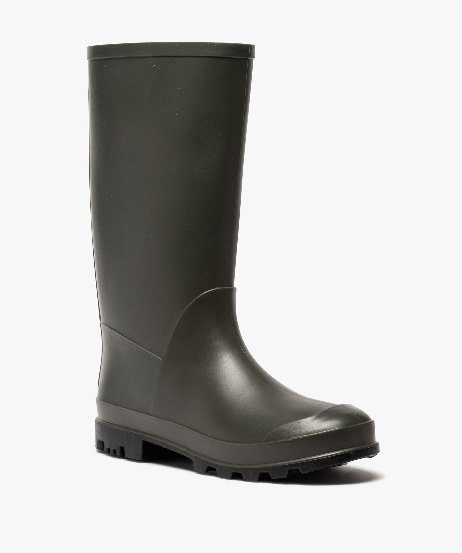 Bottes de pluie femme unies à semelle crantée kaki | GEMO