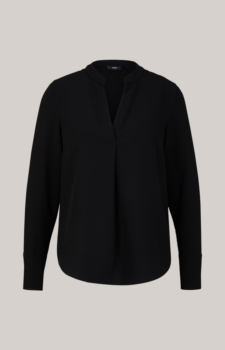 Twill-Bluse in Schwarz