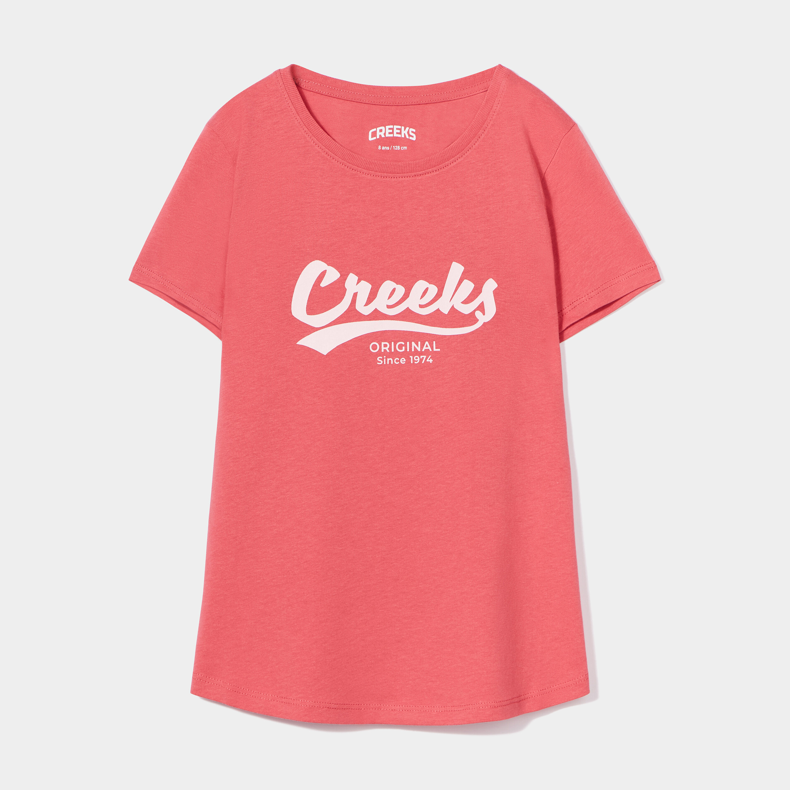 T-shirt manches courtes Creeks rose framboise fille | La Halle