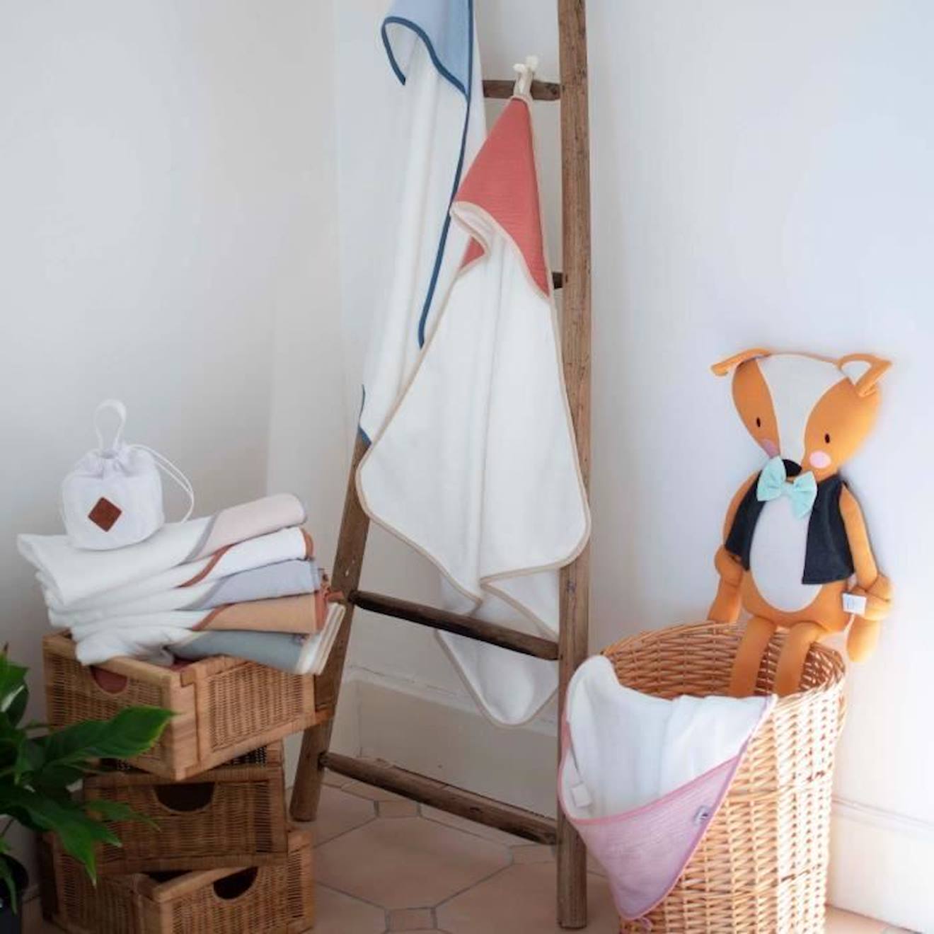 Cape de bain en gaze de coton, Jeanne Terracotta TU orange