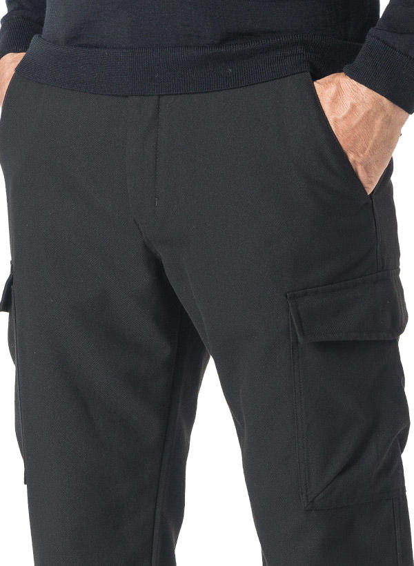 JOOP!, Cargohose, Modern Fit, Mikrofaser, schwarz