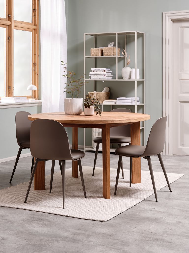 HARESKOV ULDAL HARESKOV Ø129 stół dąb 4 ULDAL krzesło brązowe