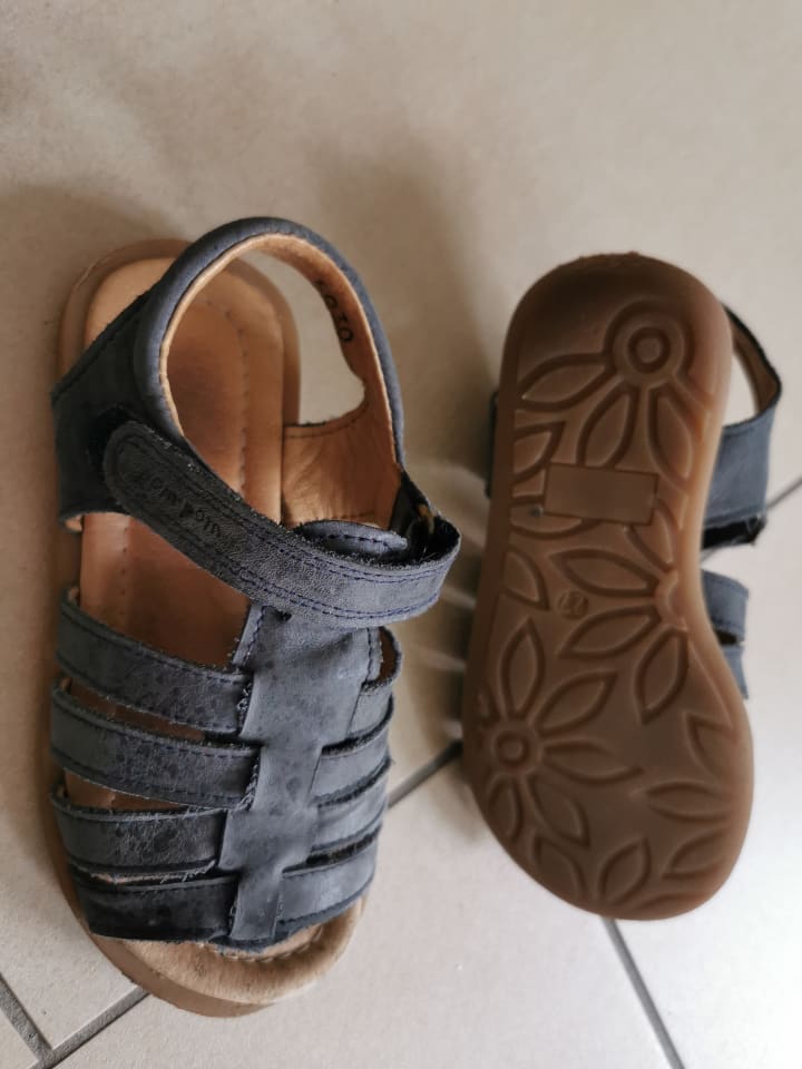 POM POM Leder-Sandalen in Dunkelblau günstig kaufen 27