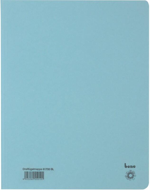 Bene Dreiflügelmappe 81700 DIN A4 Blau Manilakarton