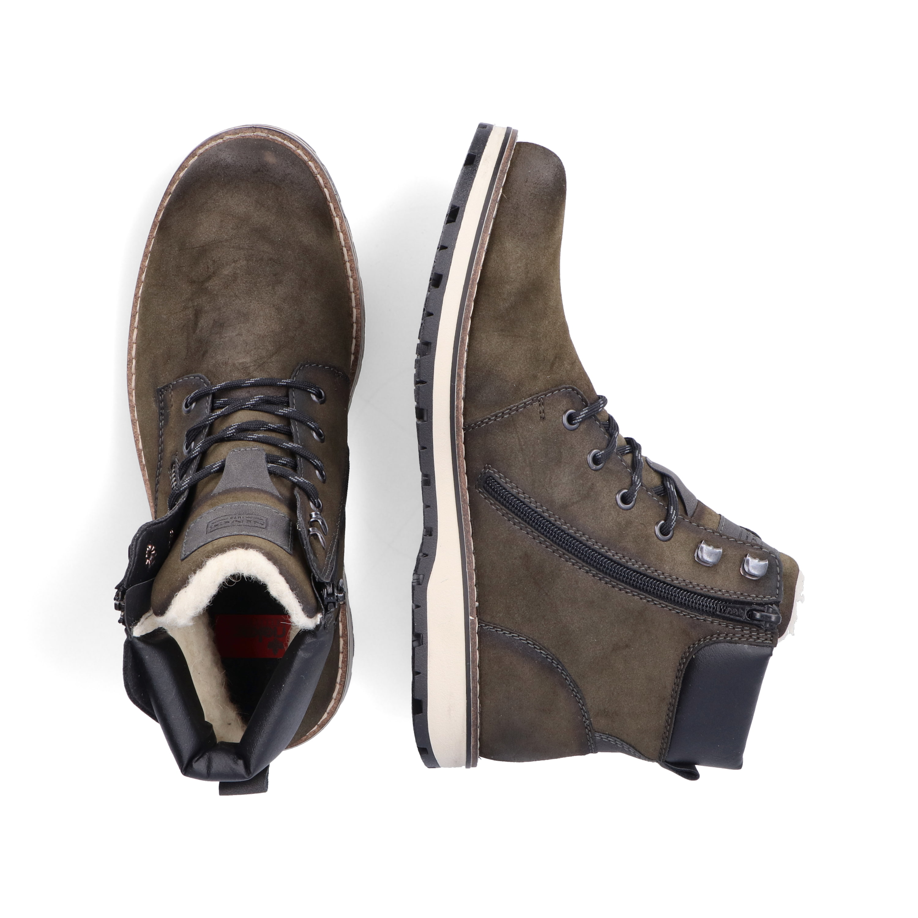 Rieker Herren Schnürstiefel olivgrün