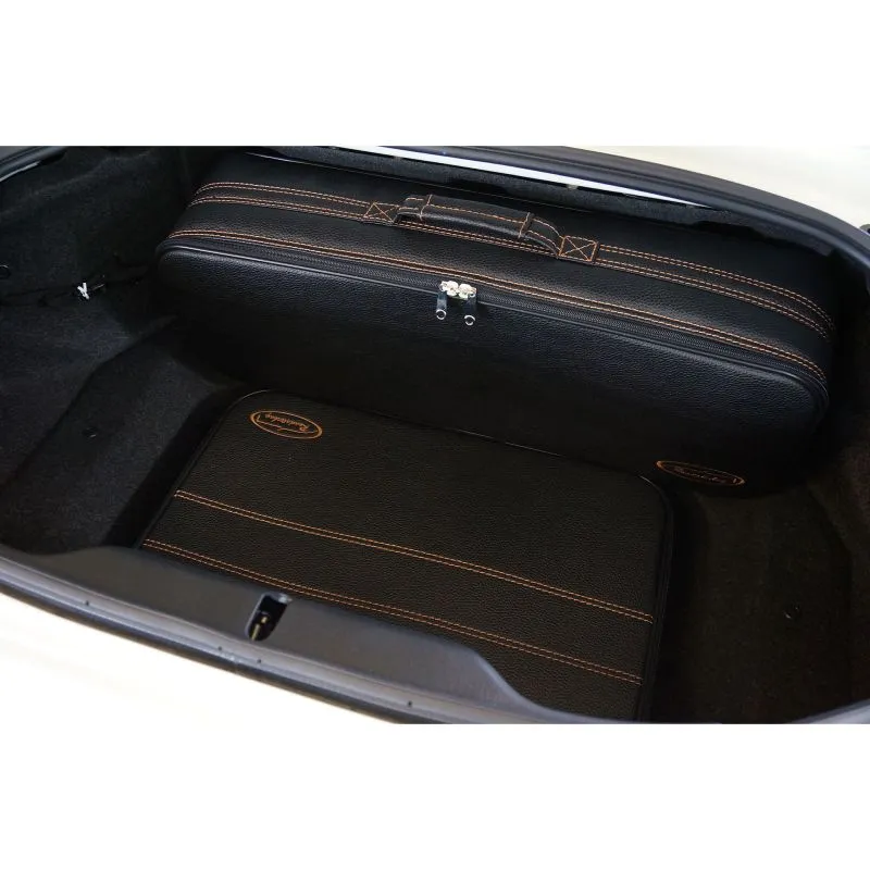 Roadsterbag Fiat 124 Spider (EU-Version) - 3-tlg. Kofferset Kofferraum - Naht Mokka