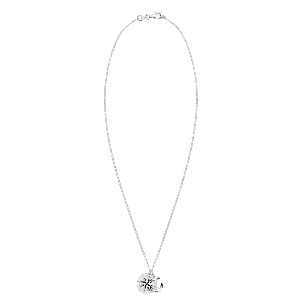 KUZZOI KUZZOI Collier Médaillon d'Ancrage Collier Homme  (925/1000) Argent Bijoux