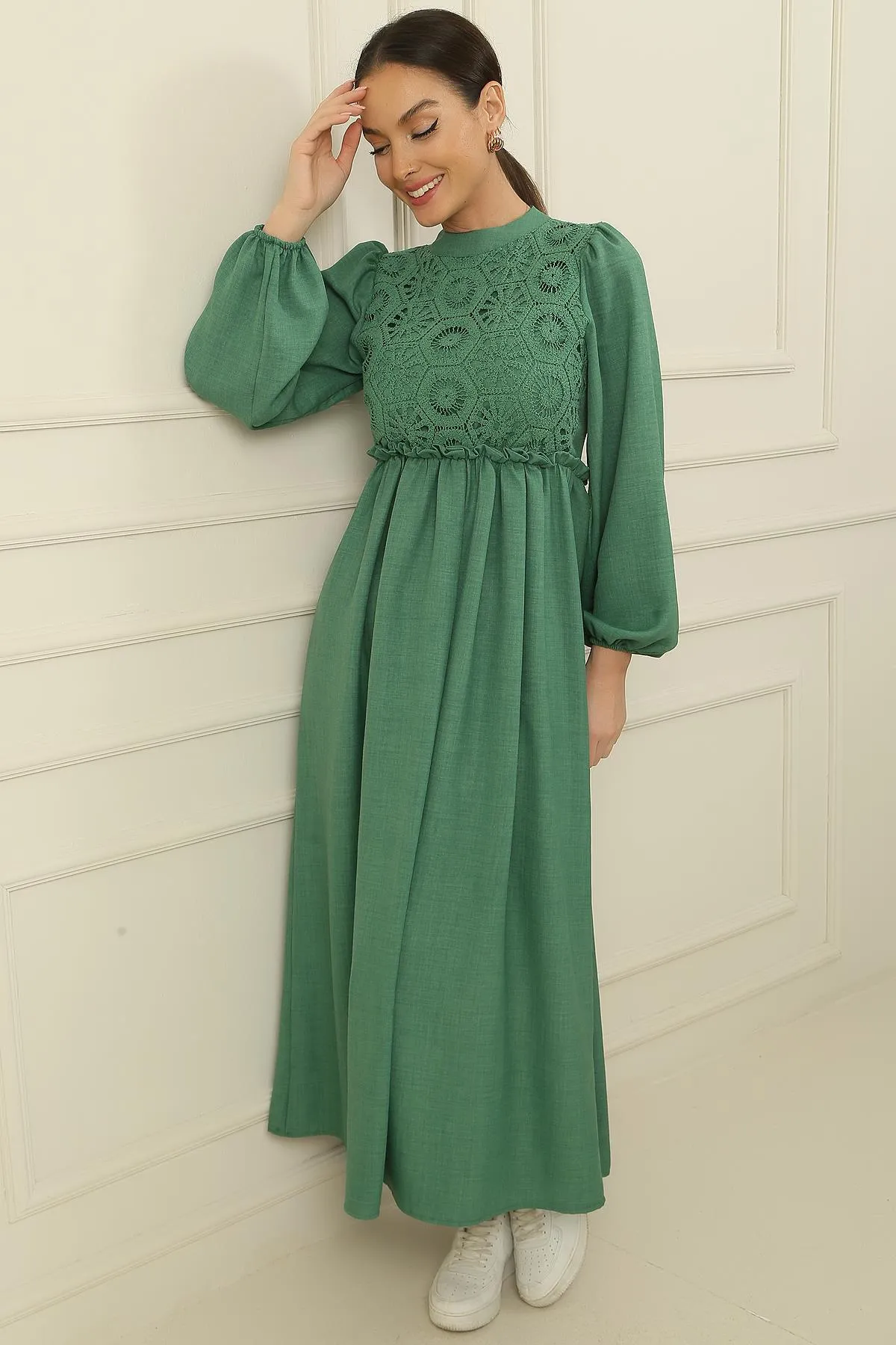By Saygı  Kleid - Grün - A-Linie