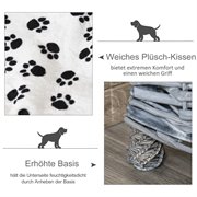 PawHut Hundebett Haustierbett Katzensofa Weichem Bezug Katzensofa Weide Plüsch Grau 68 x 68 x 32 cm