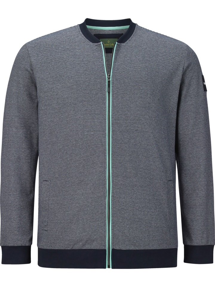 Charles Colby Sweatjacke DUKE MELVYN in dunkelblau gestreift günstig kaufen