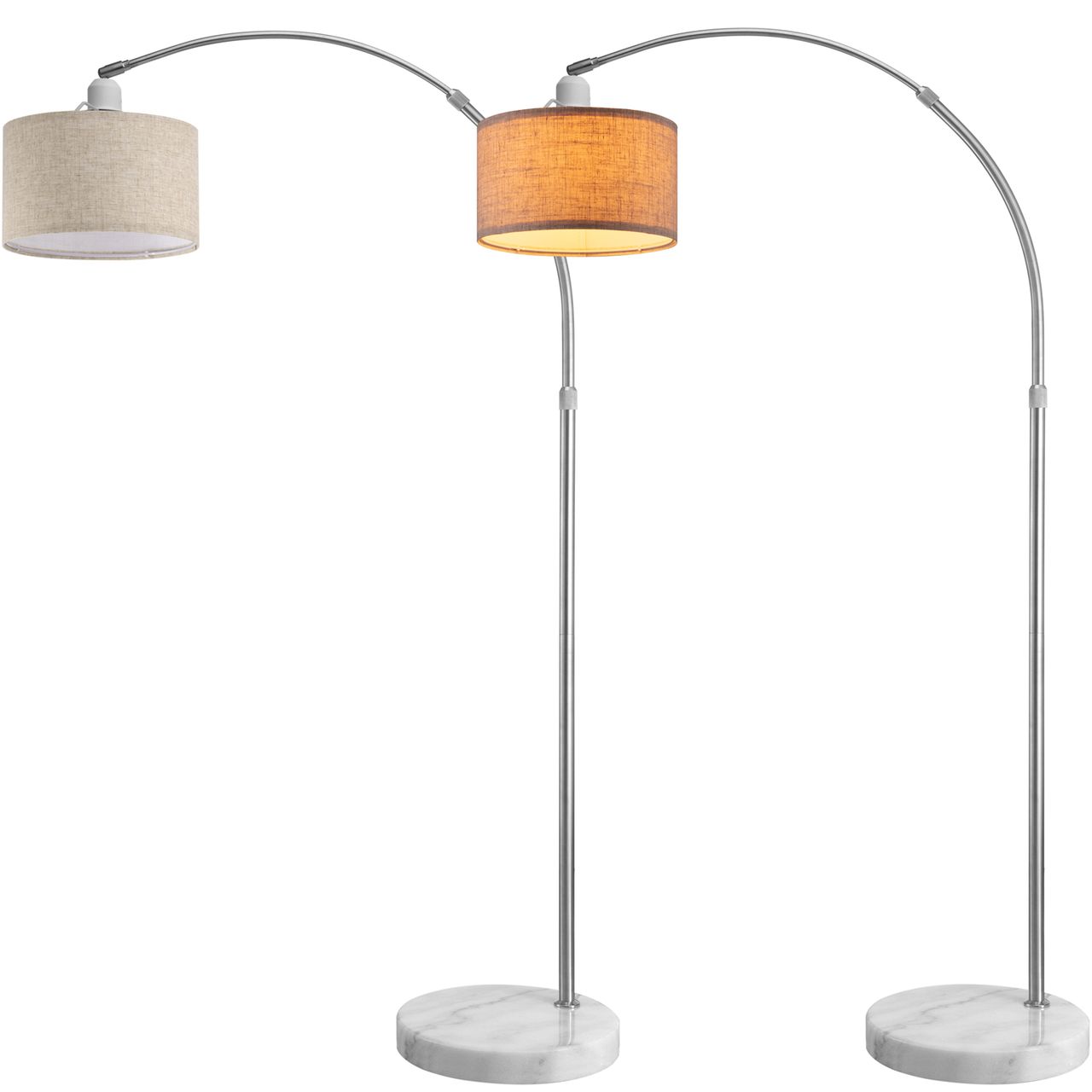 Casaria monzana® Design Bogenlampe Leinen 150-175cm verstellbar