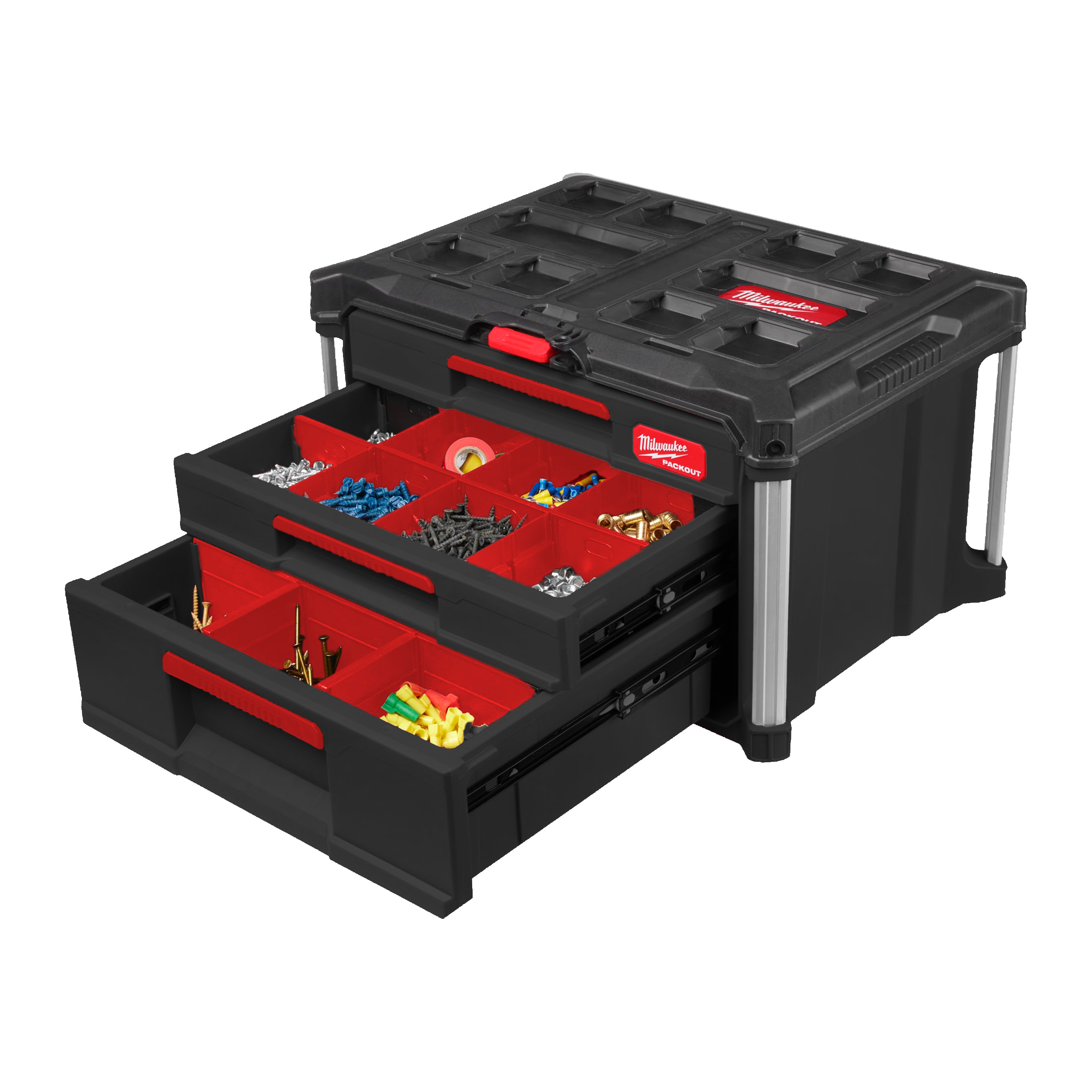 Milwaukee Accessoires 4932493190 PACKOUTâ¢ Gereedschapskoffer 2 + 1 lades