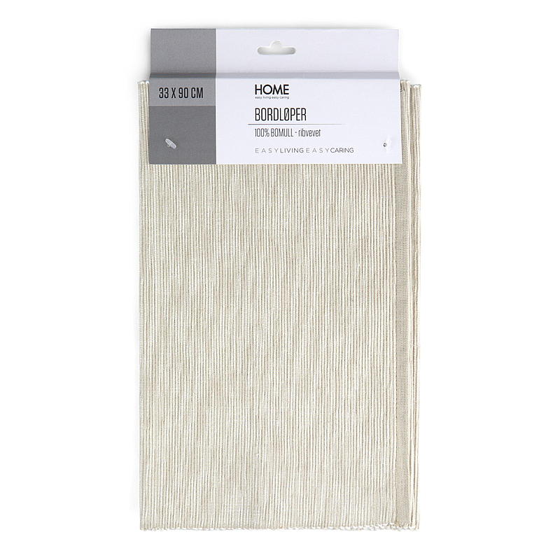 Home Løper 33x90 cm rib beige