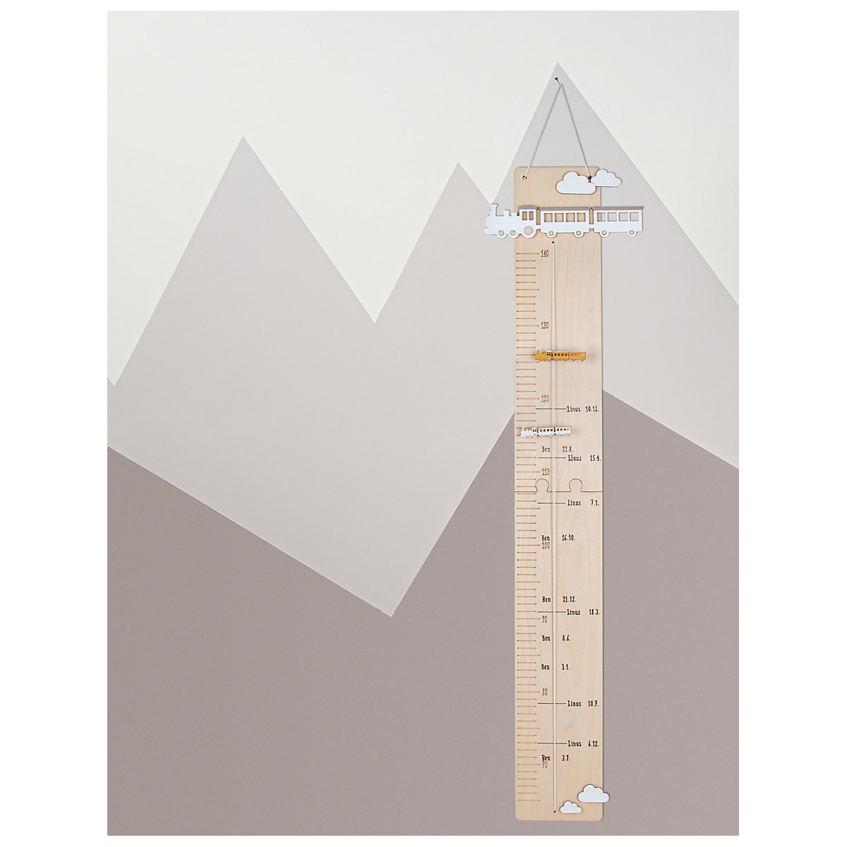Kreativ-Set Holz Messlatte, natur, von 60-140cm