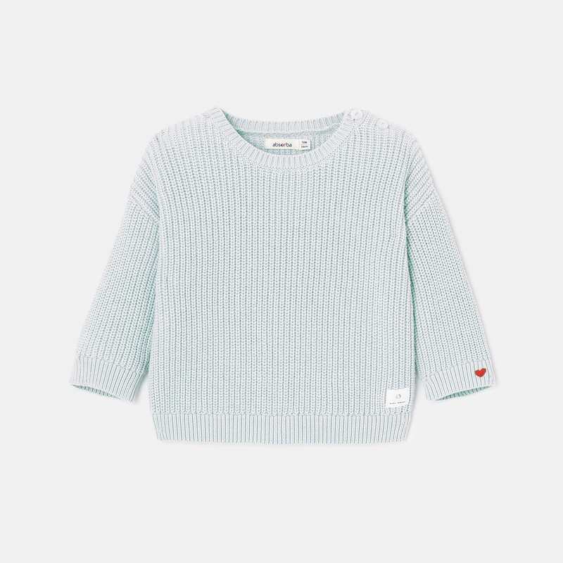 Pull tricot maille perlée bleu mixte Absorba