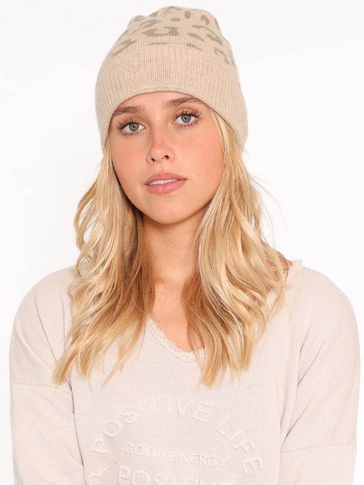 Zwillingsherz Kaschmir-Beanie in Beige günstig kaufen onesize