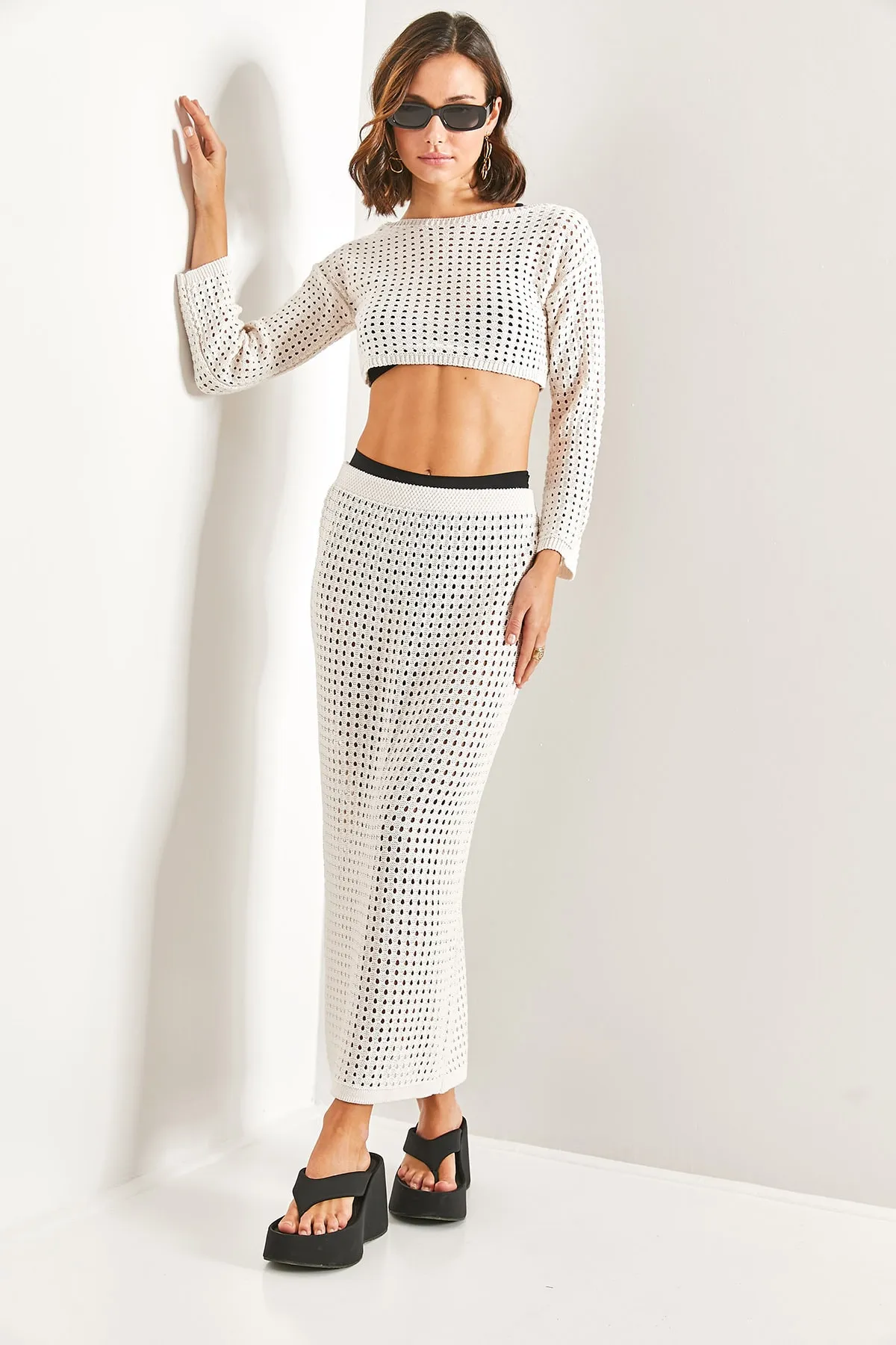 Bianco Lucci  Gemustertes Unter- und Oberteil-Set für Damen