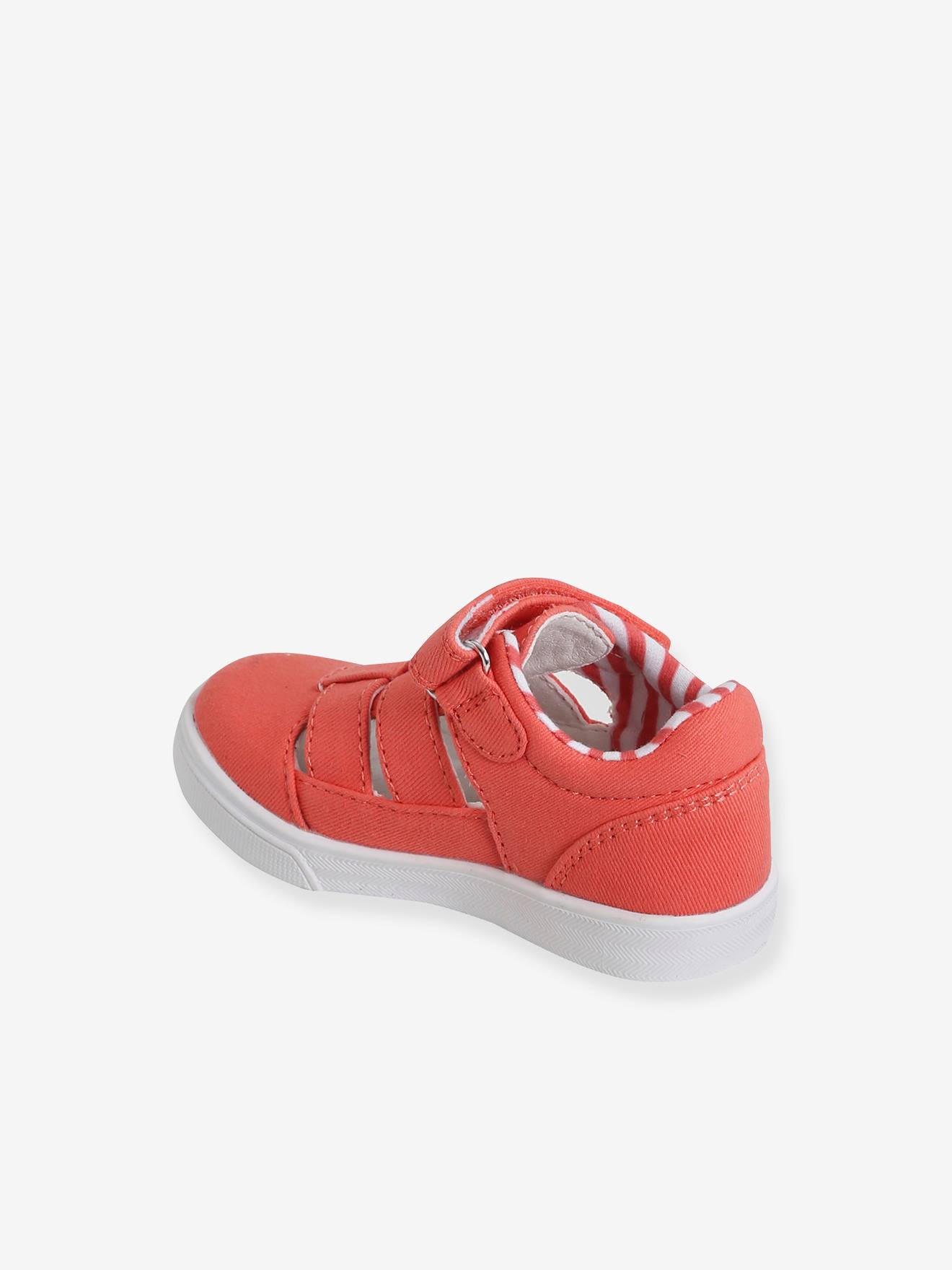 Vertbaudet Mädchen Baby Stoff-Sandalen - koralle