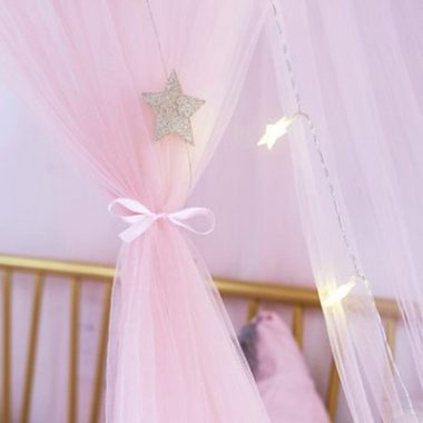 Zeaicos Moskitonetz Chiffon Betthimmel, Kinderzimmer Insektenschutz Baldachin Deko