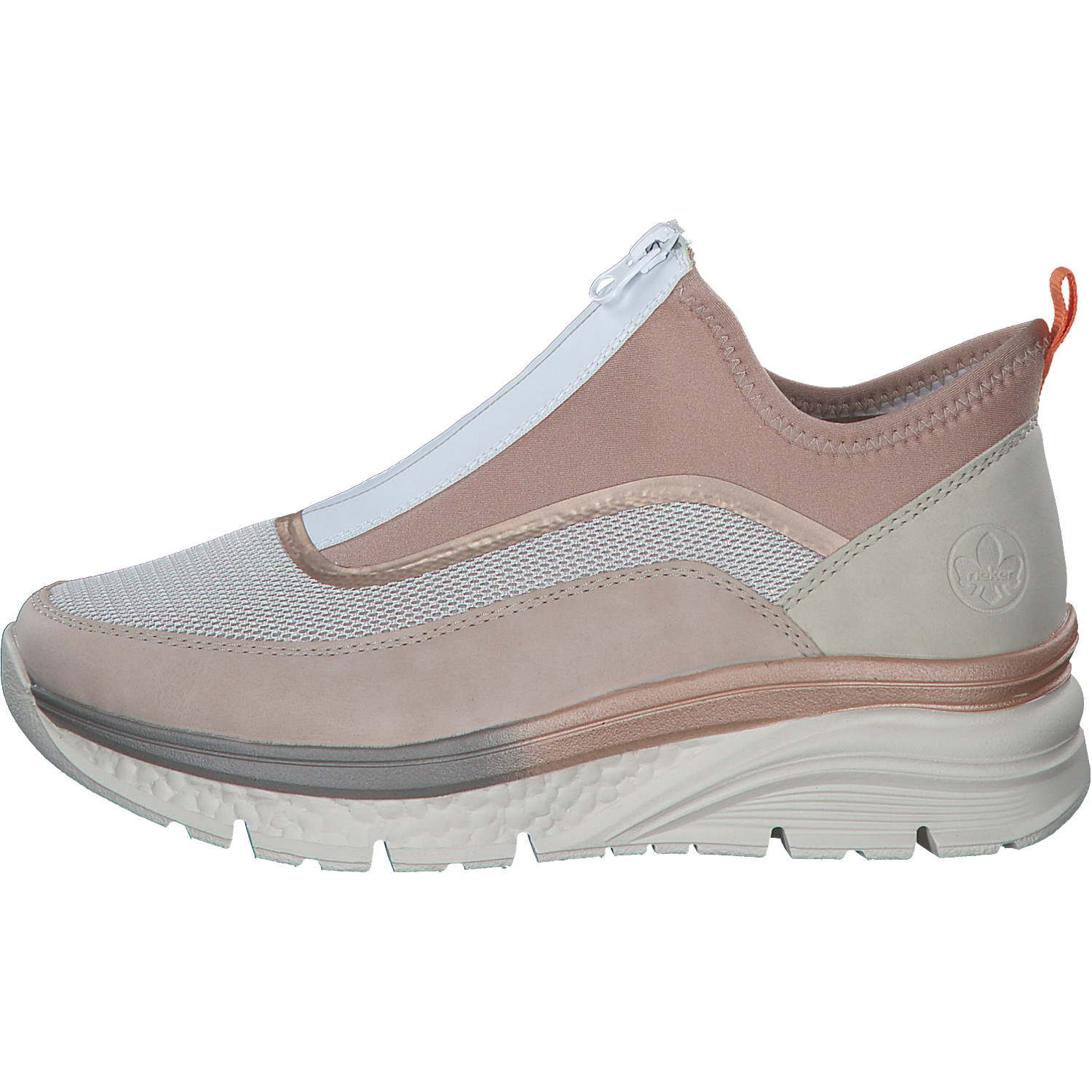 Rieker 48053, Slip-On-Sneaker, Damen, rose/kreide/kupfer/crema/perlr