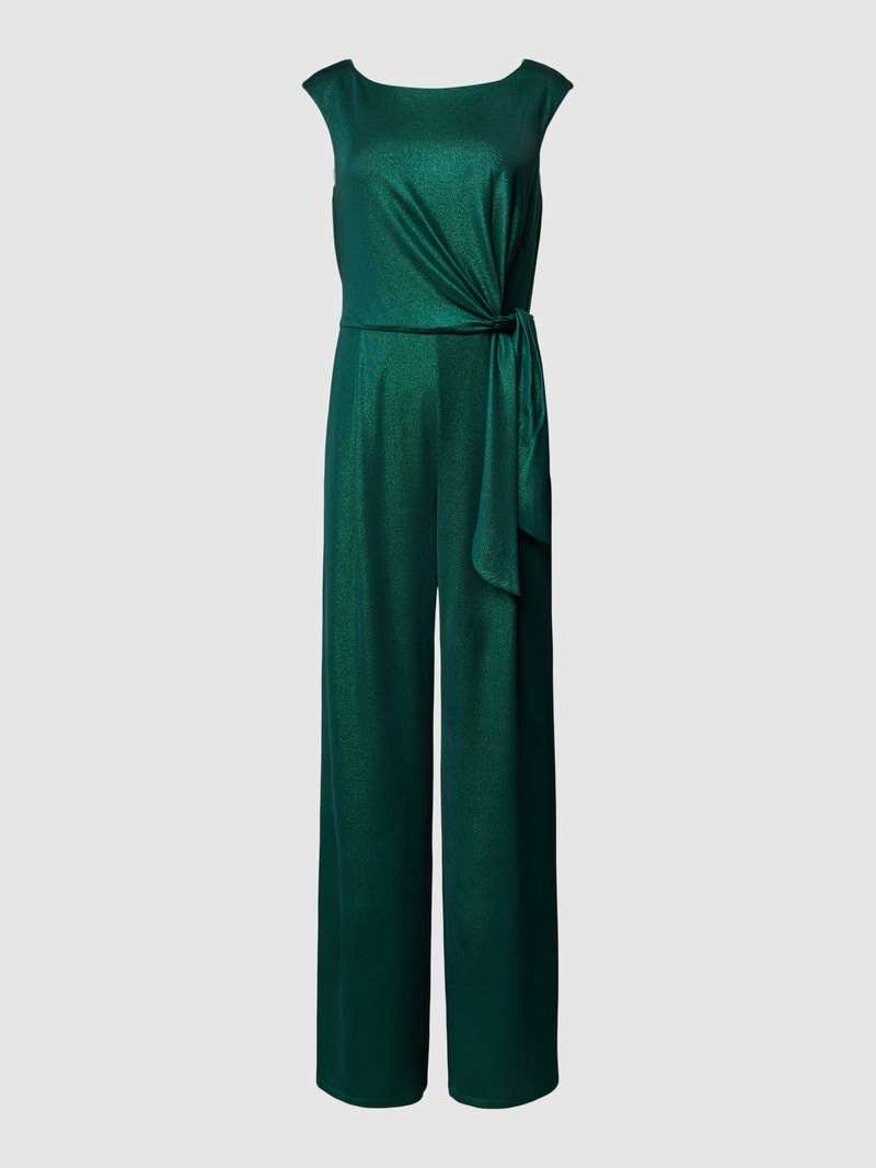 Jumpsuit mit Bindegürtel in grün
