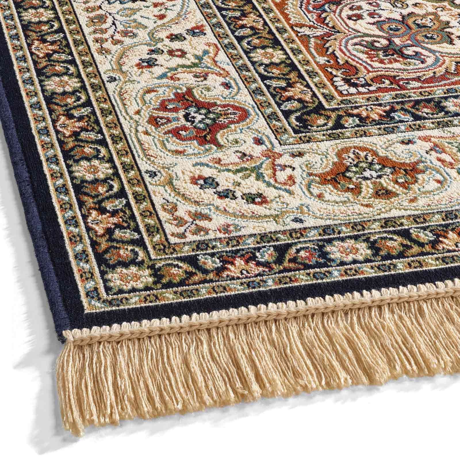 Teppich Palazzo Royal Lilian, TaraCarpet, rechteckig, Höhe: 6 mm, Lilian Seiden Optik blau Wohnzimmer Schlafzimmer Esszimmer 67x105